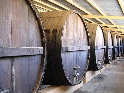 Large wine barrels