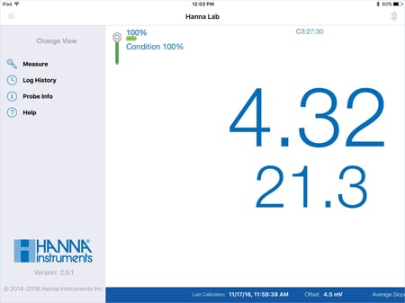 Hanna Lab App In App Help Screenshot