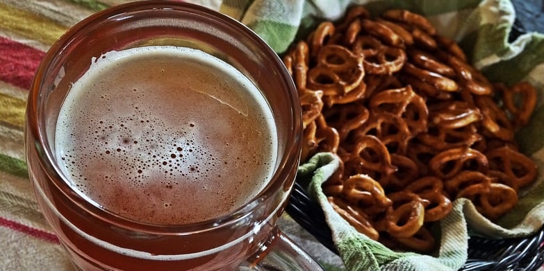 beer and pretzels